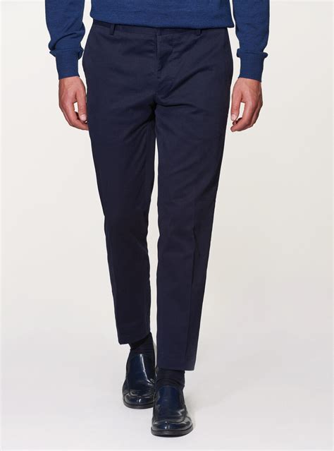 Pantaloni regular in twill di cotone in Blu 